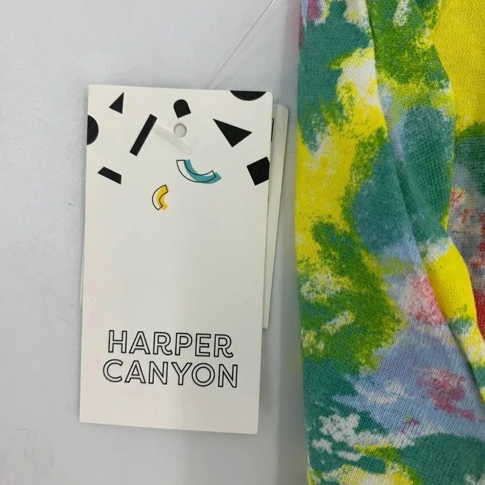 Harper Canyon Girls Tie Dye Floral Pullover Shoulder Tie Dress Size 2‎ NWT